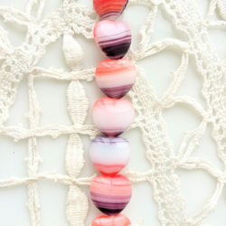 チェコビーズCzech Glass Beads　ハート黒紫赤白６個 3枚目の画像