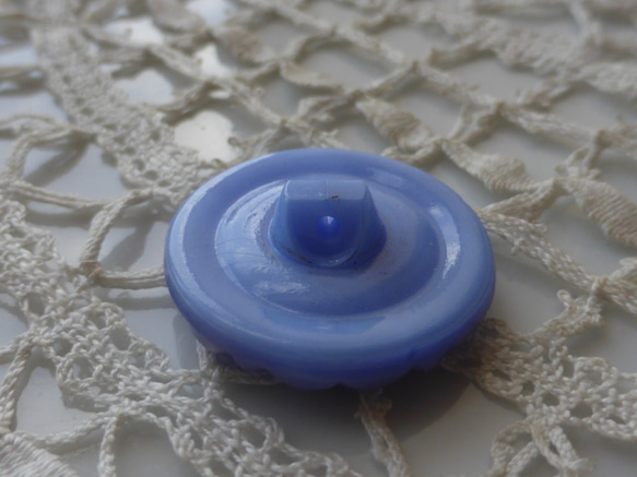 藍紫花捷克復古玻璃鈕扣Vinteg捷克玻璃鈕扣1pc 第3張的照片