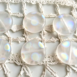 チェコビーズCzech Glass Beads 丸白マットどっと２個 1枚目の画像