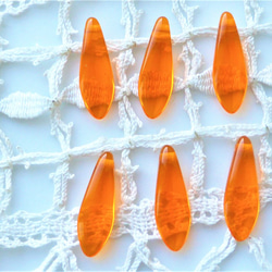 オレンジティーCzech Glass Beads ６個 1枚目の画像