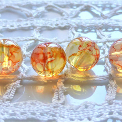 絵の具の水入れオレンジ系Czech Glass Beads ４個 1枚目の画像