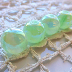 バスタイム　エメラルドの都　チェコビーズ　Czech Glass Beads 6個 4枚目の画像