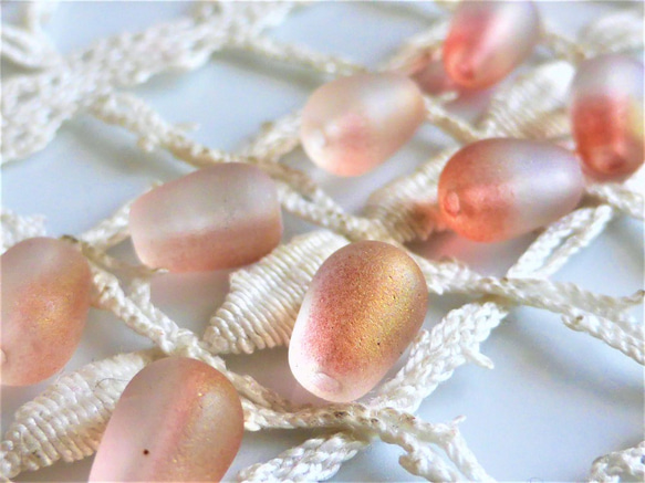 しずく　桜　チェコビーズCzech Glass Beads6個 2枚目の画像