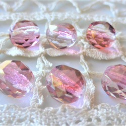 FP ニューカット　エレガントピンク　チェコビーズCzech Glass Beads4個 1枚目の画像