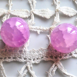 紫の地球　チェコビーズCzech Glass Beads２個 2枚目の画像