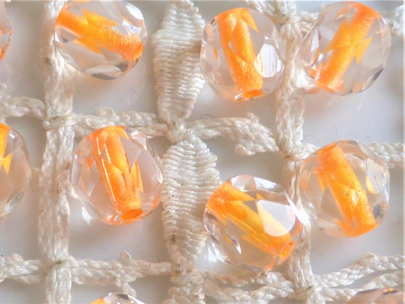 FP　透明マリーゴールド　チェコビーズCzech Glass Beads１４個 2枚目の画像