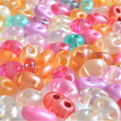 ブタの鼻　ピンクオレンジパール系　チェコビーズCzech Glass Beads30個 2枚目の画像