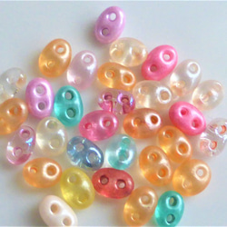 ブタの鼻　ピンクオレンジパール系　チェコビーズCzech Glass Beads30個 3枚目の画像