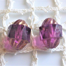 FPプリンセス紫　チェコビーズCzech Glass Beads２個 2枚目の画像