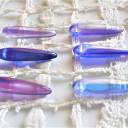6把劍與透明的粉紅色藍色捷克玻璃珠混合 第2張的照片