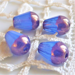 捷克玻璃珠 6 件紫藍色捷克玻璃珠 第2張的照片