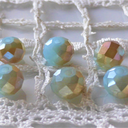 FPヨーロッパグリーン　チェコビーズCzech Glass Beads8個 1枚目の画像