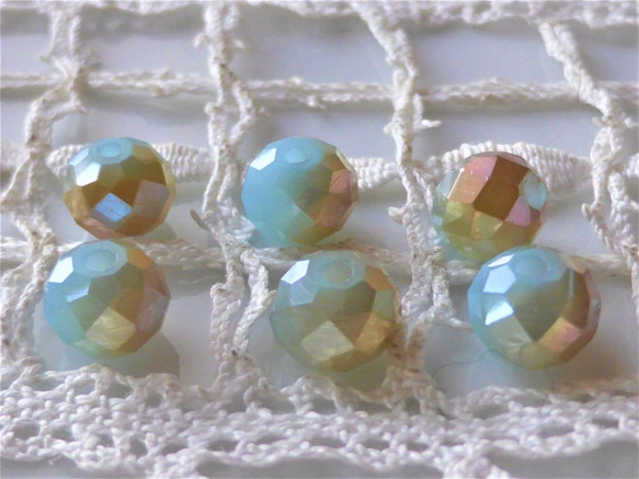 FPヨーロッパグリーン　チェコビーズCzech Glass Beads8個 1枚目の画像