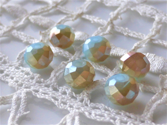 FPヨーロッパグリーン　チェコビーズCzech Glass Beads8個 2枚目の画像