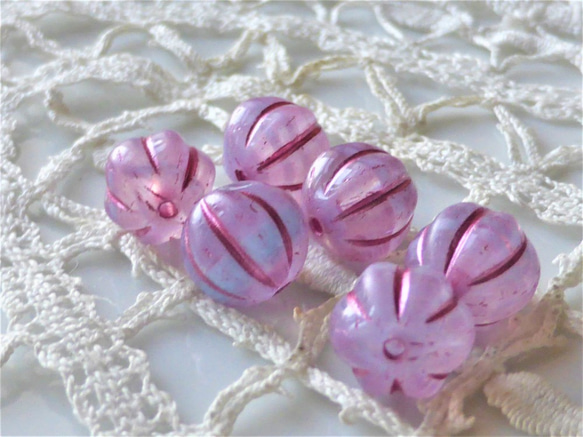 葡萄メロンCzech Glass Beads6個 2枚目の画像