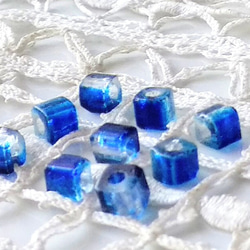 ヒビ　歪み　青　Czech Glass Beads10個 1枚目の画像