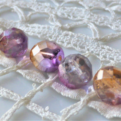煌めきマジカルカラー　パープル　Czech Glass Beads6個 2枚目の画像