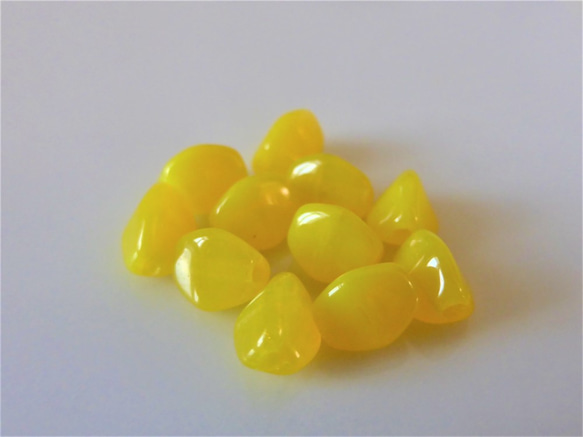 種子半透明黃色捷克玻璃珠 10 顆 第4張的照片