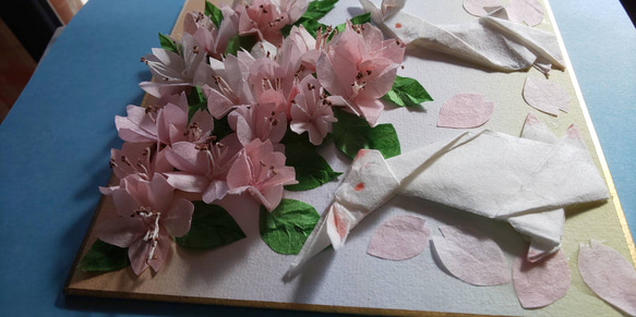 和紙の折り紙フラワー(うさぎと桜②) 3枚目の画像