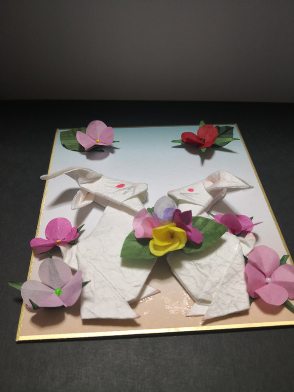 和紙の折り紙アート(うさぎ) 2枚目の画像