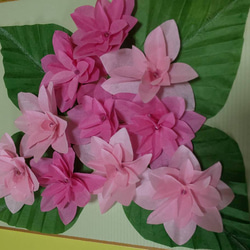 和紙の折り紙フラワー(紫陽花２色ピンク) 2枚目の画像