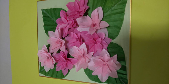 和紙の折り紙フラワー(紫陽花２色ピンク) 2枚目の画像