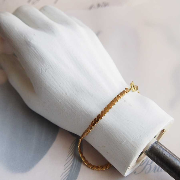 ヴィンテージ 真鍮のブレスレット用チェーン（1本） 金具・チェーン