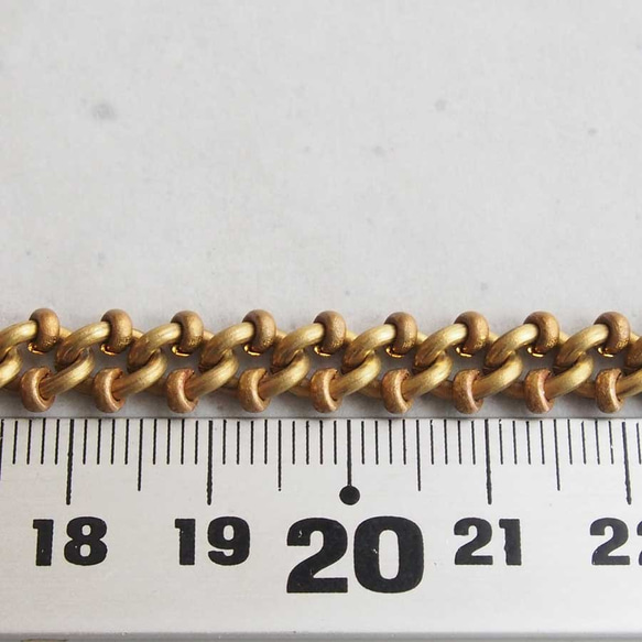 1980's 真鍮製、編み込みとビーズのチェーン（20センチ） 4枚目の画像