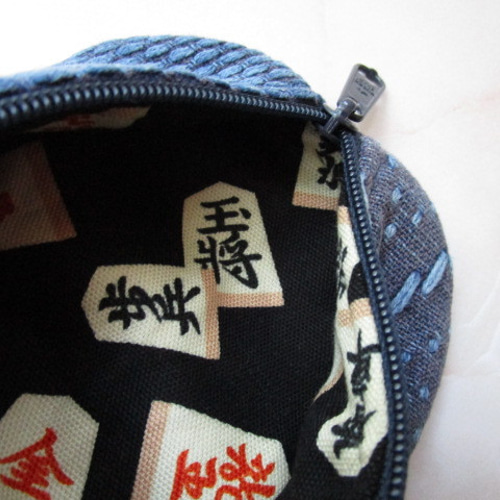 小判型ポーチ 剣道着 ハンドメイド 小銭入れ ビンテージ バッグ