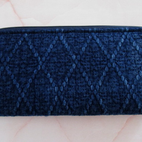 ■手作り【長財布】刺子半纏　古布 長財布 剣道着 ハンドメイド 二重菱刺し 古布リメイク バッグ