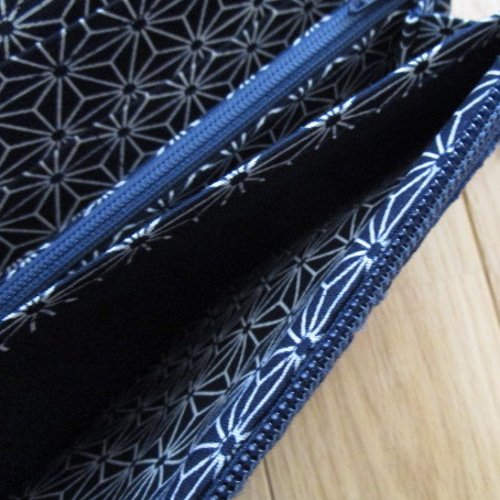 長財布 剣道着 ハンドメイド 二重菱刺し 古布リメイク バッグ