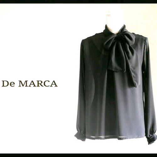 (出品10/30迄)【新品未使用】シルク100% ボウタイブラウス