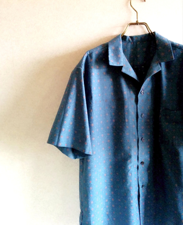 オープンカラーシャツ 先染めシャンブレー　❛Honbre 2枚目の画像