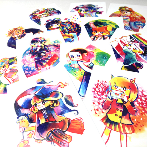 キャラクターイラスト ポストカード バッジセット 予約商品】グリッター缶バッジ イベントイラストコレクション