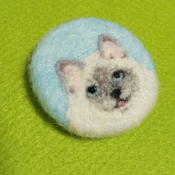 羊毛フェルト ブローチ 猫 ねこ ネコ 3枚目の画像