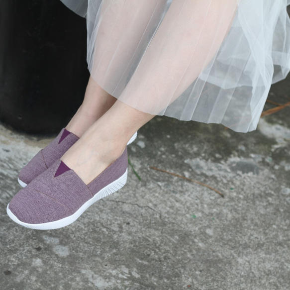 NETTA厚底舒適休閒鞋 紫色 / 厚底鞋 / 休閒鞋 / 懶人鞋 第3張的照片
