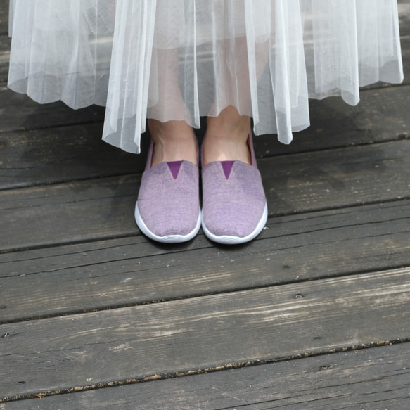 NETTA厚底舒適休閒鞋 紫色 / 厚底鞋 / 休閒鞋 / 懶人鞋 第4張的照片