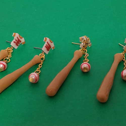 桜舞う季節 野球 ユニフォーム ピアス イヤリング チタン対応 - 通販