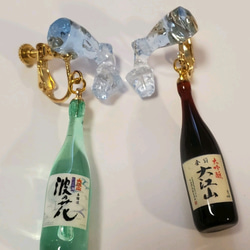 日本酒 酒器付 イヤリング ピアス アレルギー対応あり 2枚目の画像