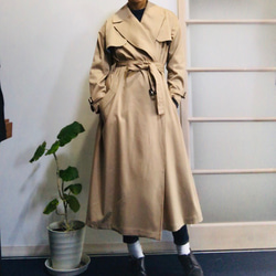 JOHN】damier litmus ベージュ トレンチコート オーバーサイズ