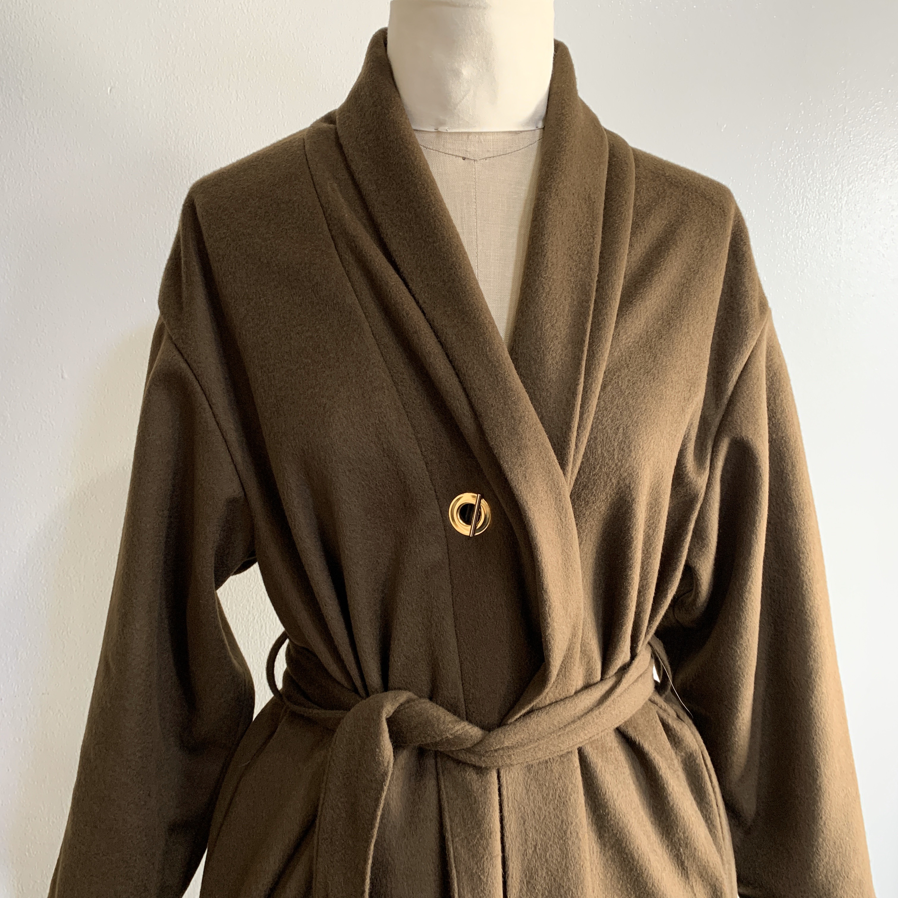 【受注生産】カシミヤブレンドのスペシャル生地！　マルチWAYのコートガウン　　ブラウン