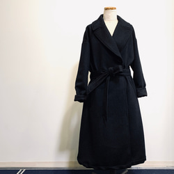 【訂做】安哥拉毛毛裁縫大衣黑色 第6張的照片