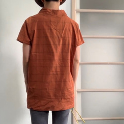 [SALE] 棉絲大廓形襯衫橙色 第5張的照片