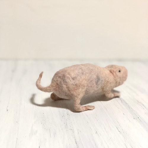 羊毛フェルト ハダカデバネズミさん 羊毛フェルト 餡子猫 通販