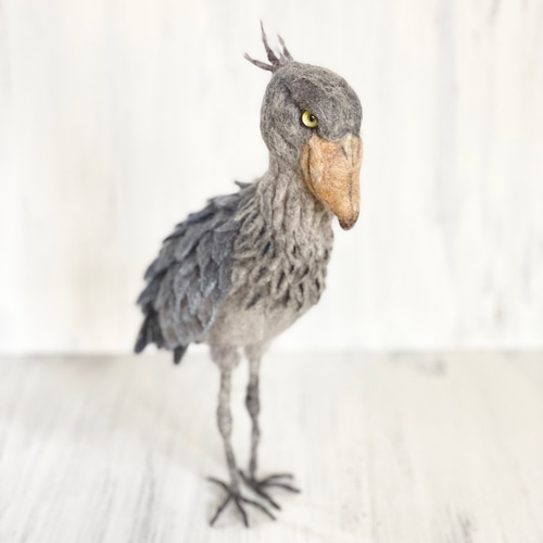 Yahoo!オークション - 羊毛フェルト鳥 ハシビロコウ ハンドメイド