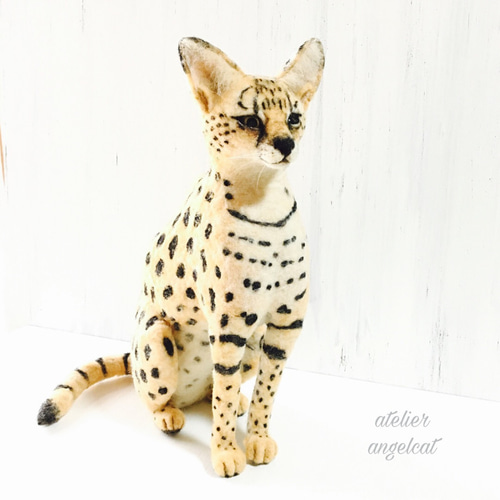 羊毛フェルト サーバルキャット 立体・オブジェ 餡子猫 通販 5123988