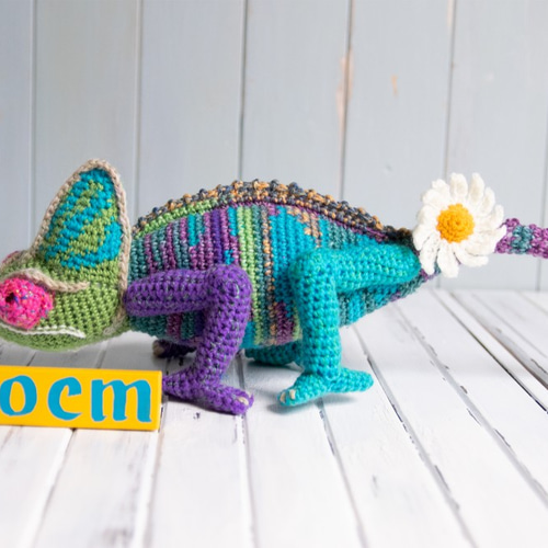 あみぐるみ カメレオン セット カメレオンあみぐるみ ソックヤーンとカラフル毛糸 あみぐるみ te