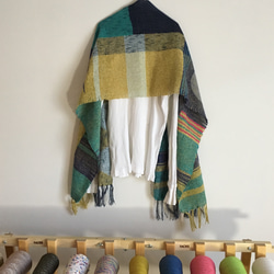 初夏の持ち物 まる と さんかく の夏色手織りストール 3枚目の画像