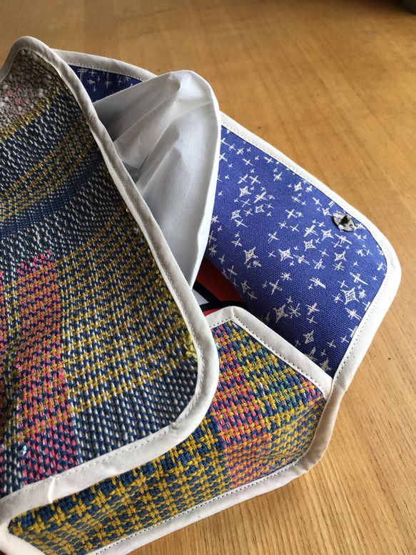 【1点物】手織り生地のボックスティッシュカバー ａ 5枚目の画像