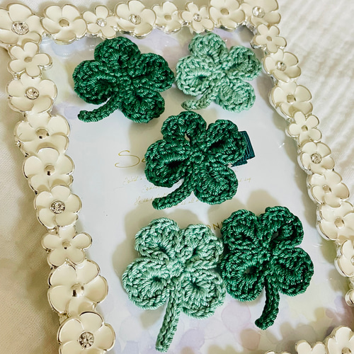 【四つ葉のクローバー】ベビーヘアクリップ　キッズヘアクリップ　ヘアピン 四つ葉のクローバー】ベビーヘアクリップ キッズヘアクリップ ヘアピン